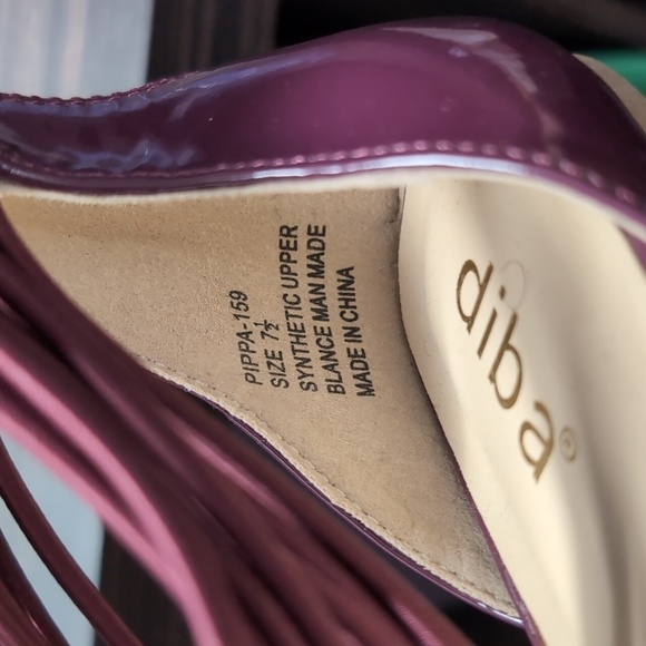 Diba Pippa Purple Faux Patent Leather Studded D'Orsay Flats Size 7.5 - Picture 6 of 6